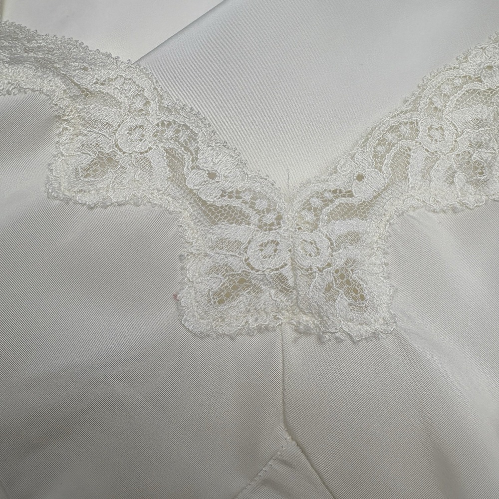 Vintage Wonder Maid Ivory Lace Slip Chemise Nightgown Fine Lingerie Size 34 - Picture 2 of 16